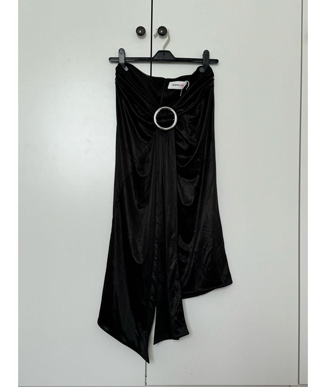 PACO RABANNE Черная ацетатная юбка миди, фото 5