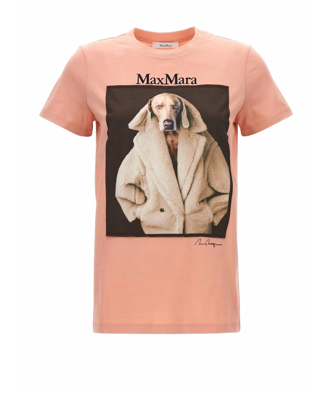MAX MARA Розовая хлопковая футболка, фото 1