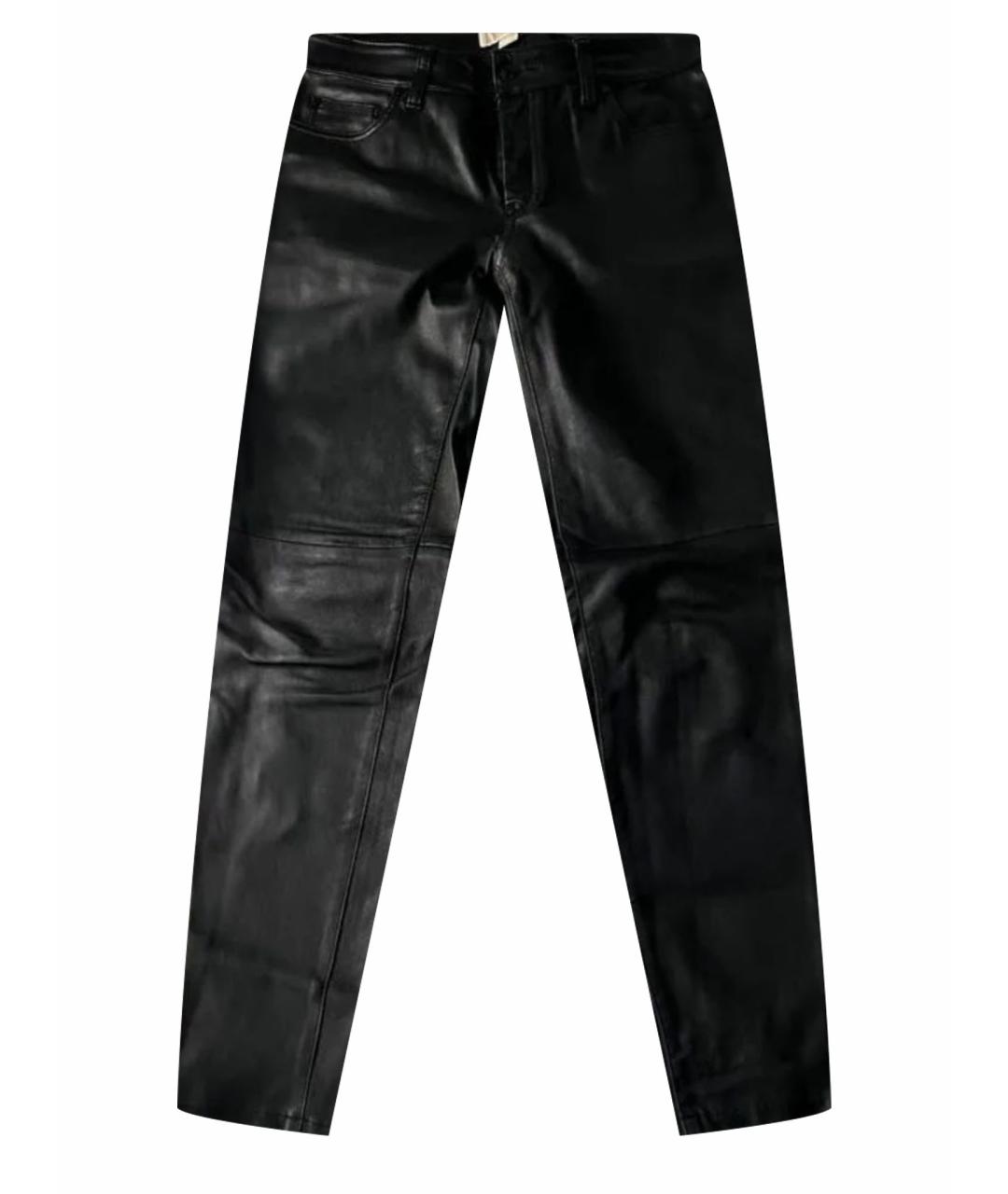 MICHAEL KORS Черные кожаные брюки узкие, фото 1