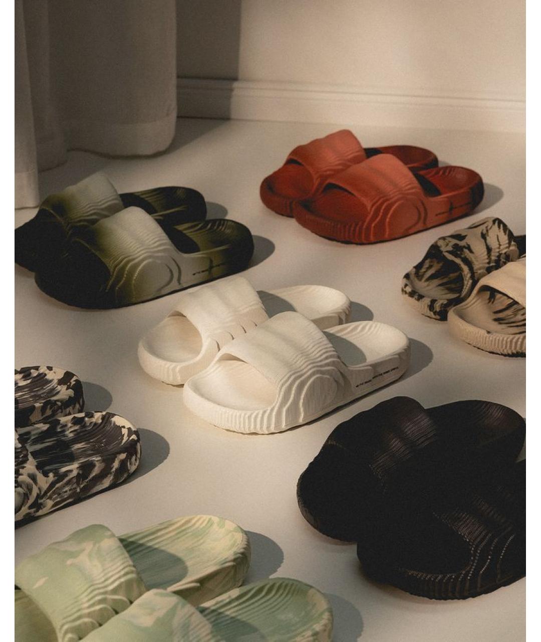 ADIDAS Белые резиновые шлепанцы, фото 5