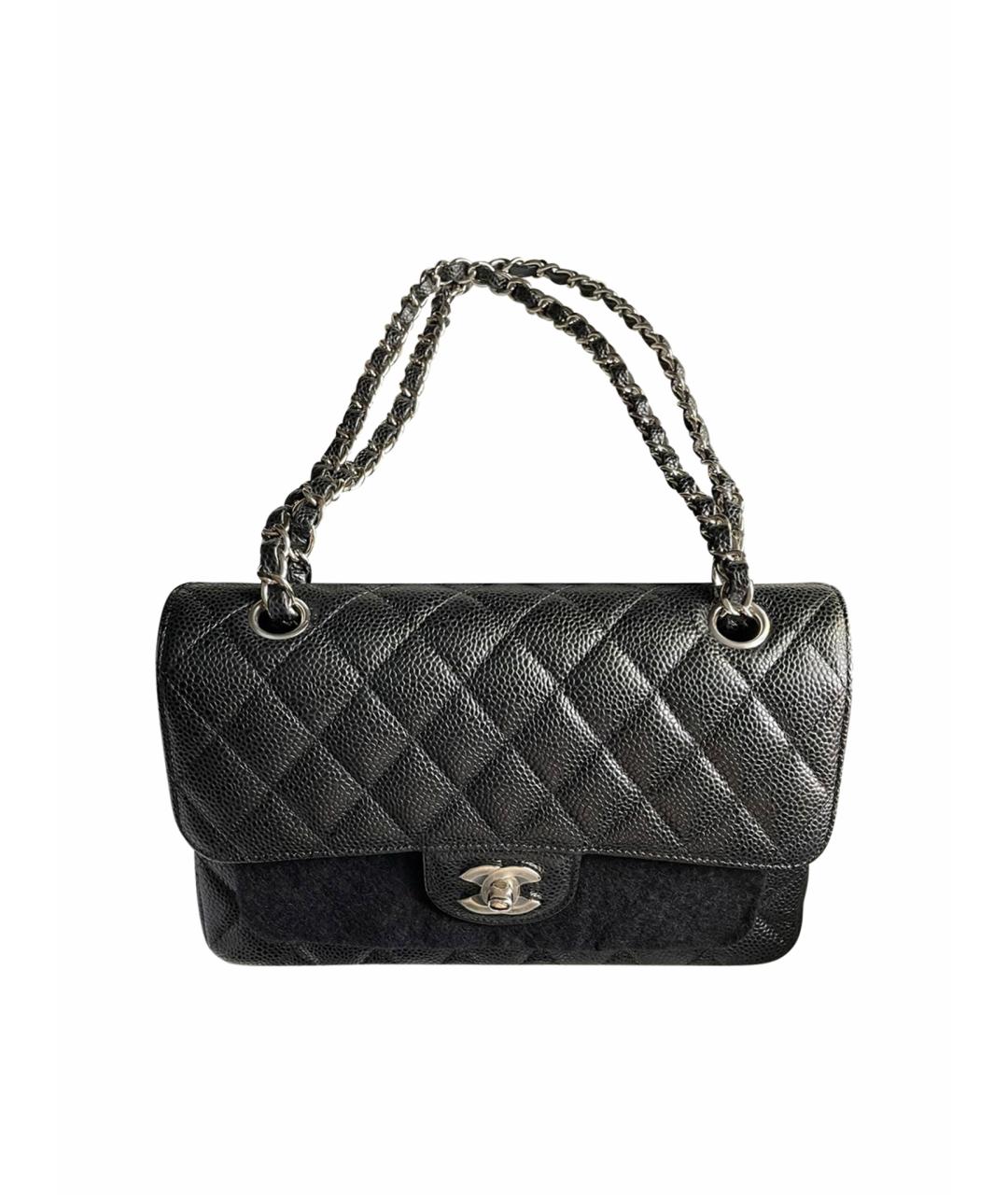 CHANEL PRE-OWNED Черная кожаная сумка через плечо, фото 1