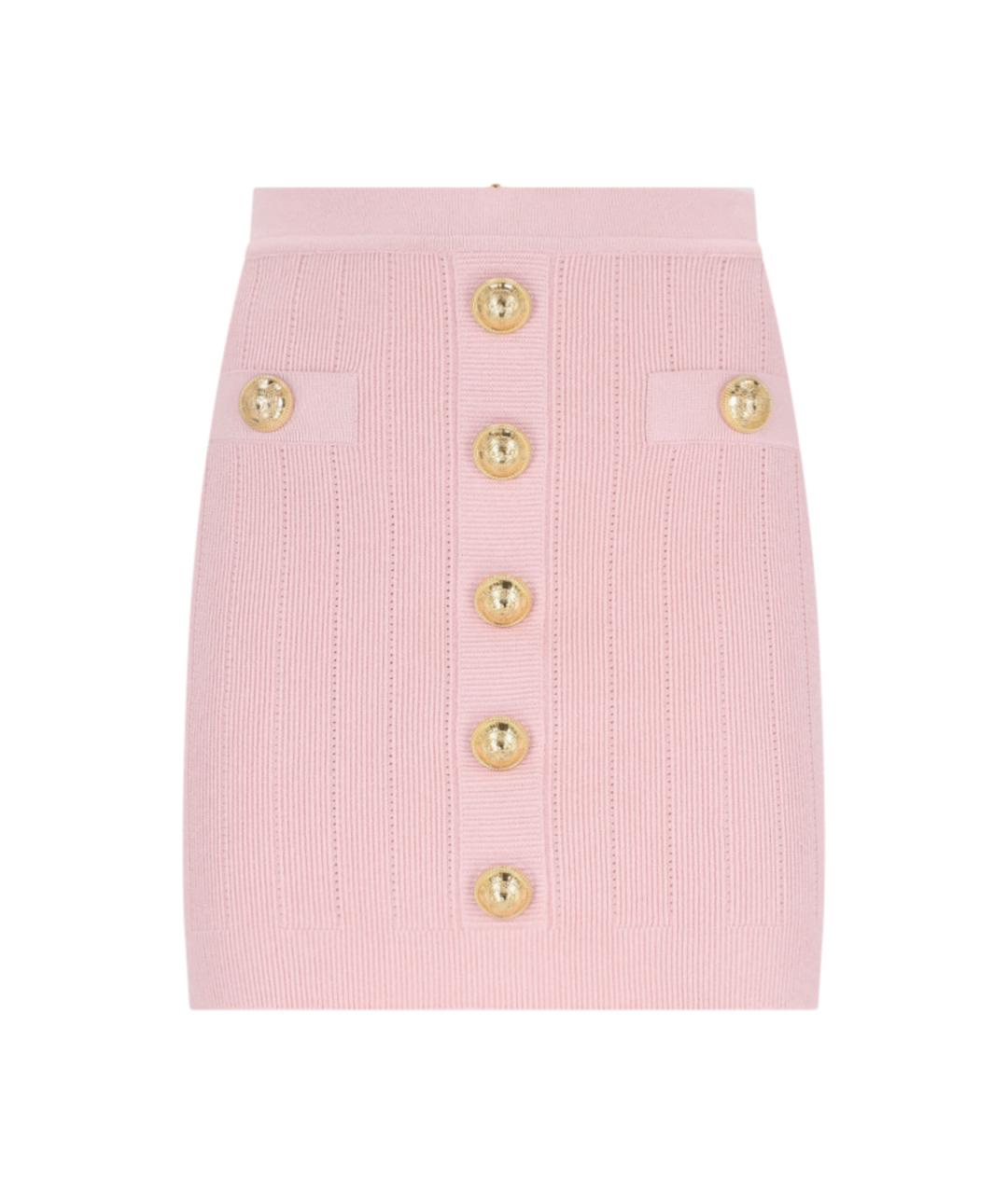 BALMAIN Розовая юбка мини, фото 1