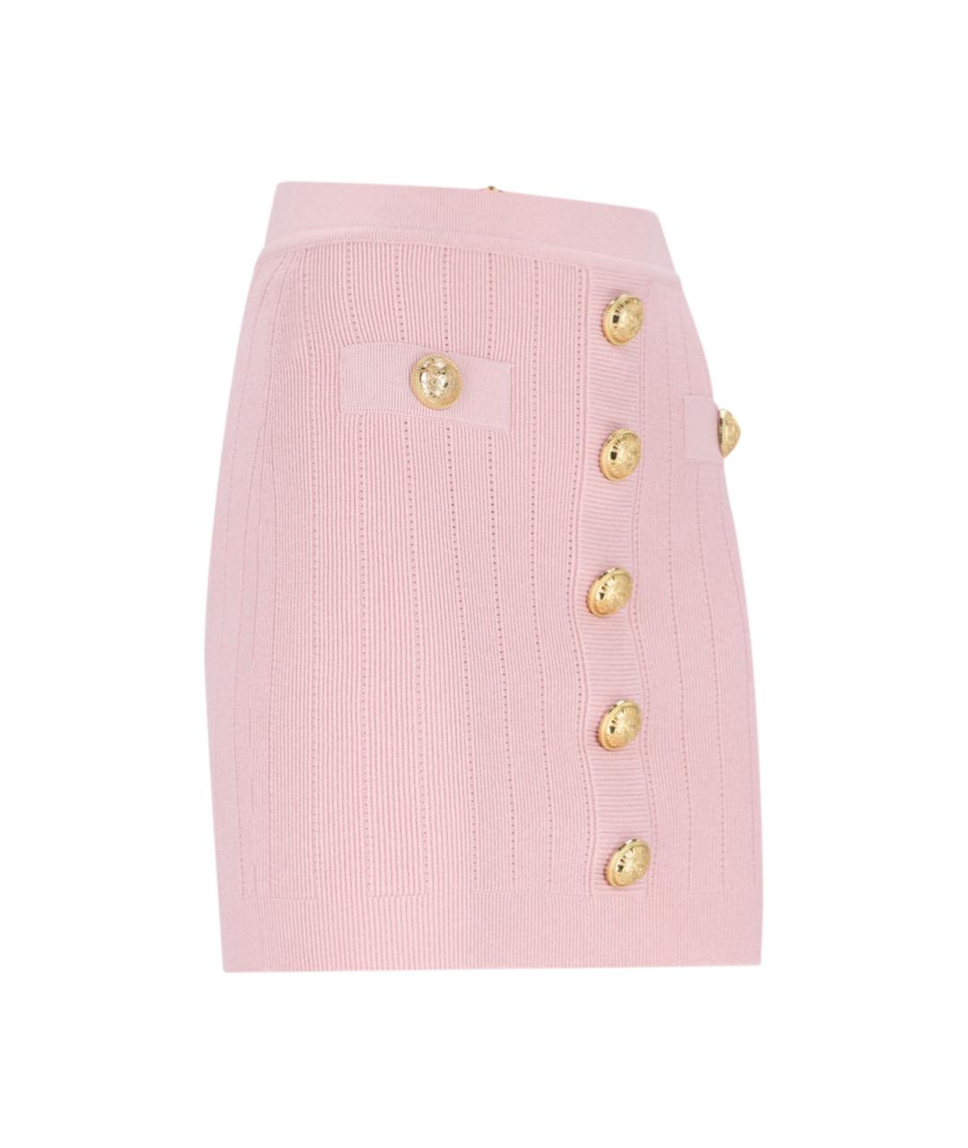 BALMAIN Розовая юбка мини, фото 3