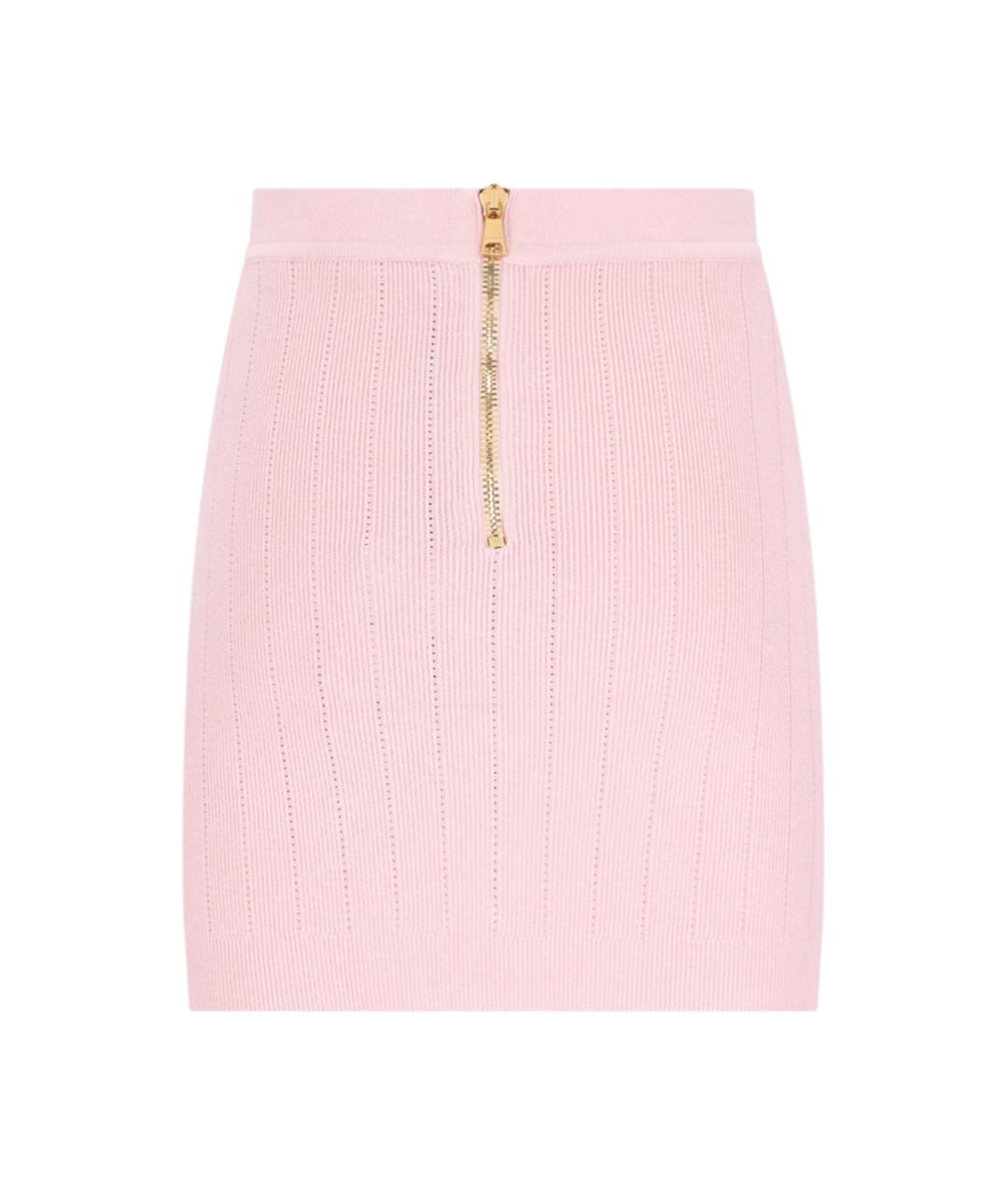 BALMAIN Розовая юбка мини, фото 2