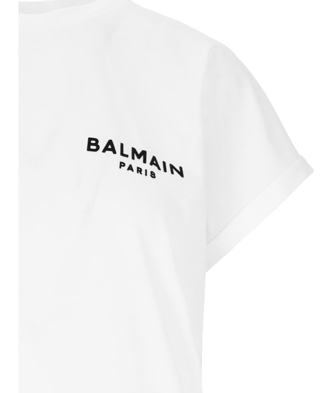 BALMAIN Белая хлопковая футболка, фото 3