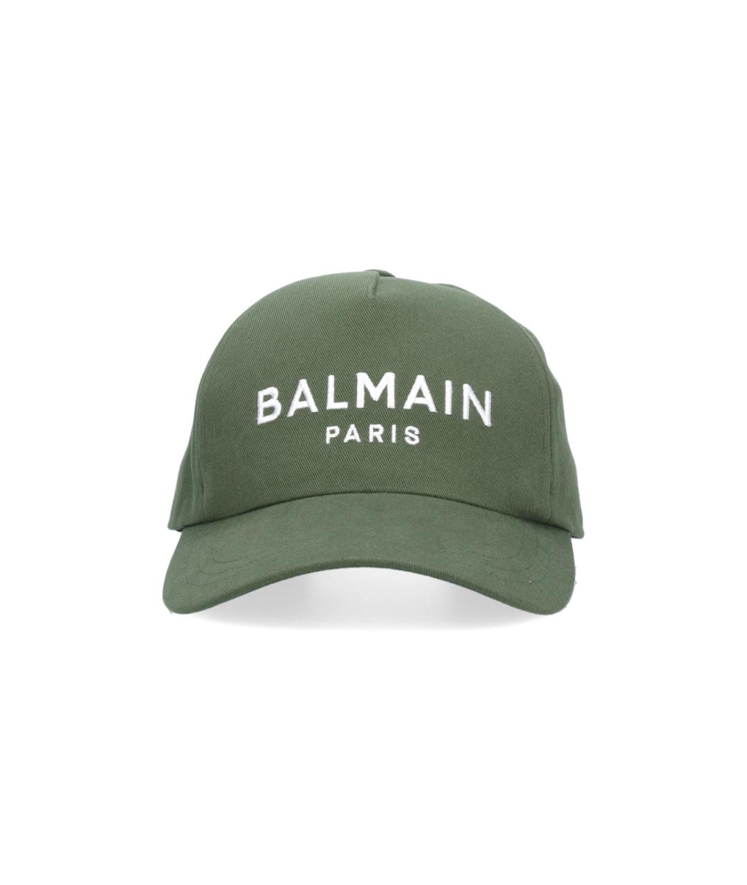 BALMAIN Зеленая хлопковая кепка/бейсболка, фото 1