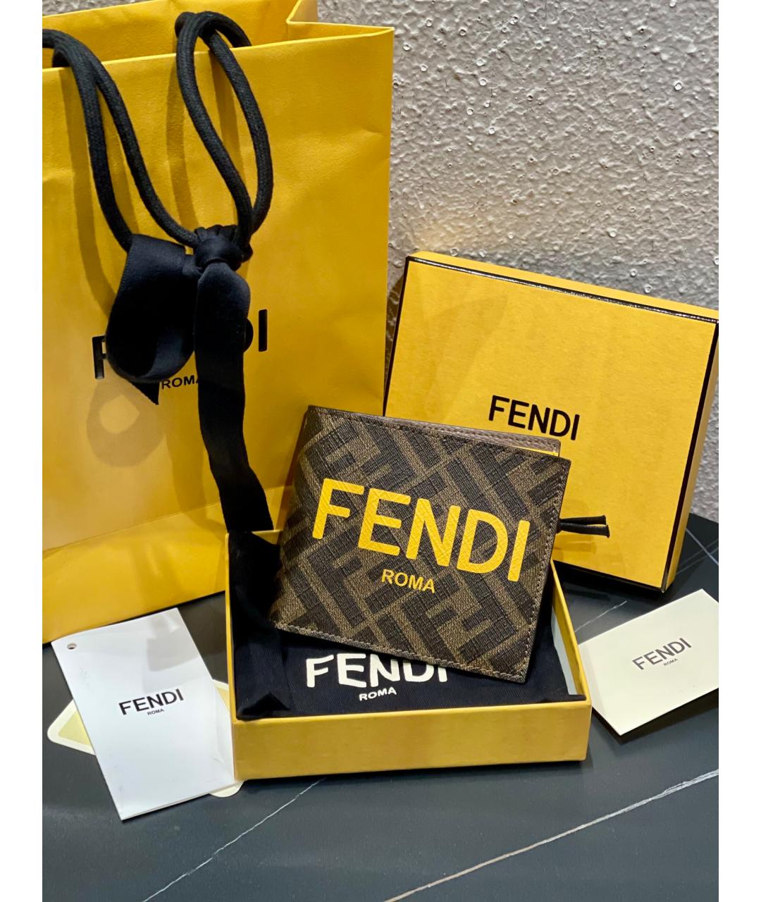 FENDI Коричневый кошелек, фото 2