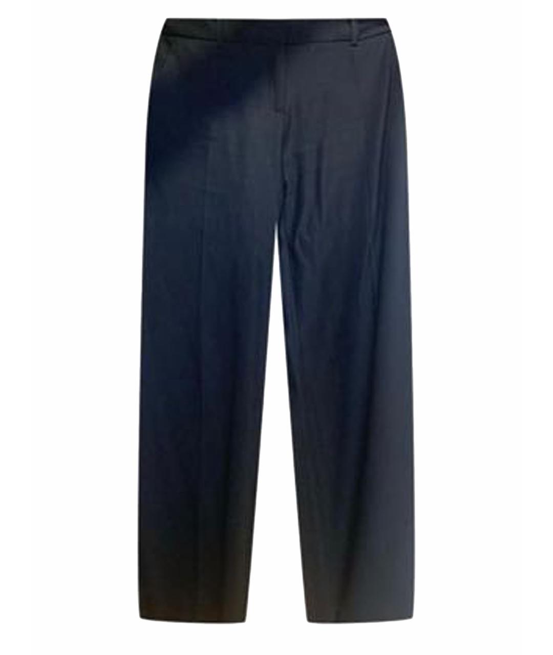 WEEKEND MAX MARA Темно-синие шерстяные брюки широкие, фото 1