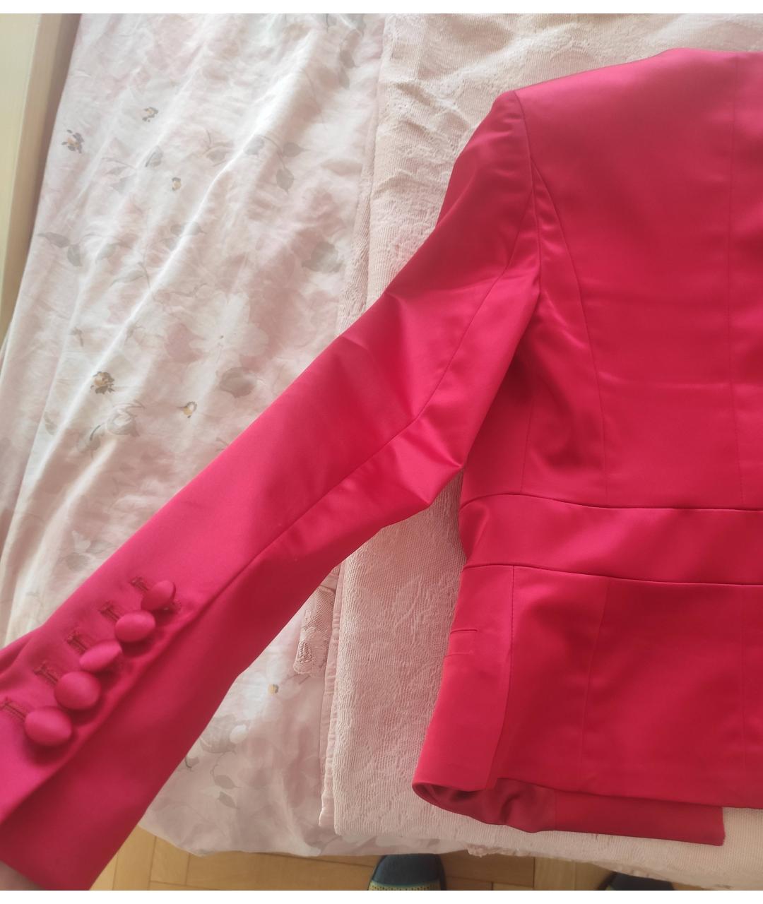 ELISABETTA FRANCHI Красный атласный жакет/пиджак, фото 3