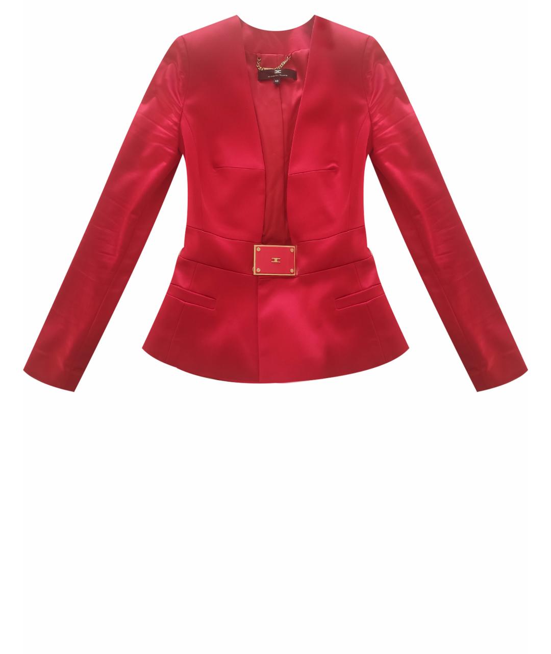 ELISABETTA FRANCHI Красный атласный жакет/пиджак, фото 1