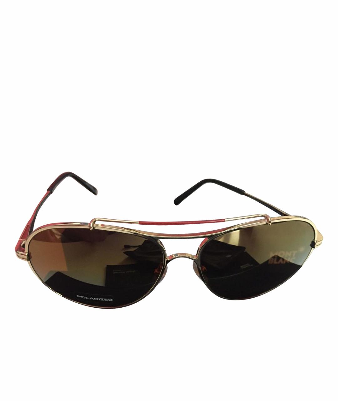MONTBLANC Золотые металлические солнцезащитные очки, фото 1