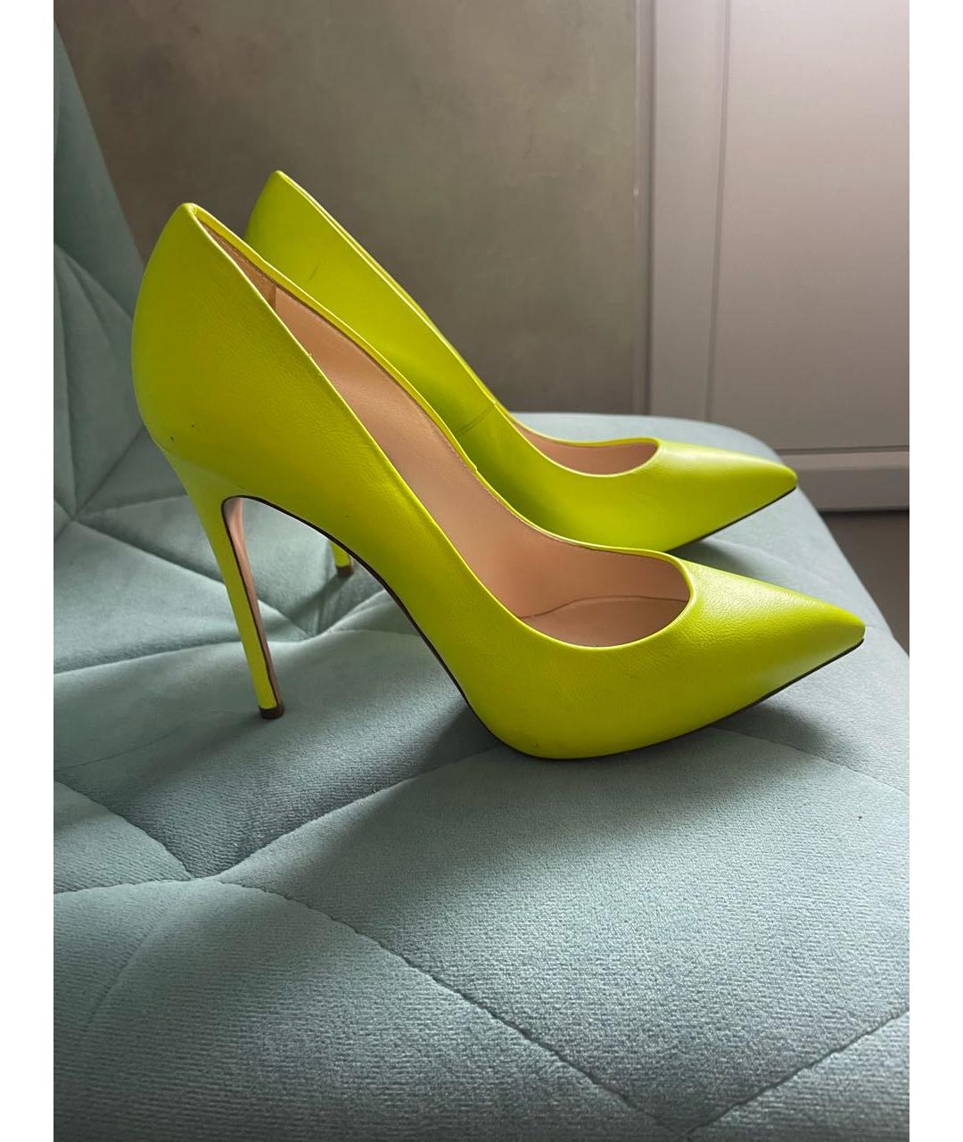 CASADEI Желтые кожаные туфли, фото 9