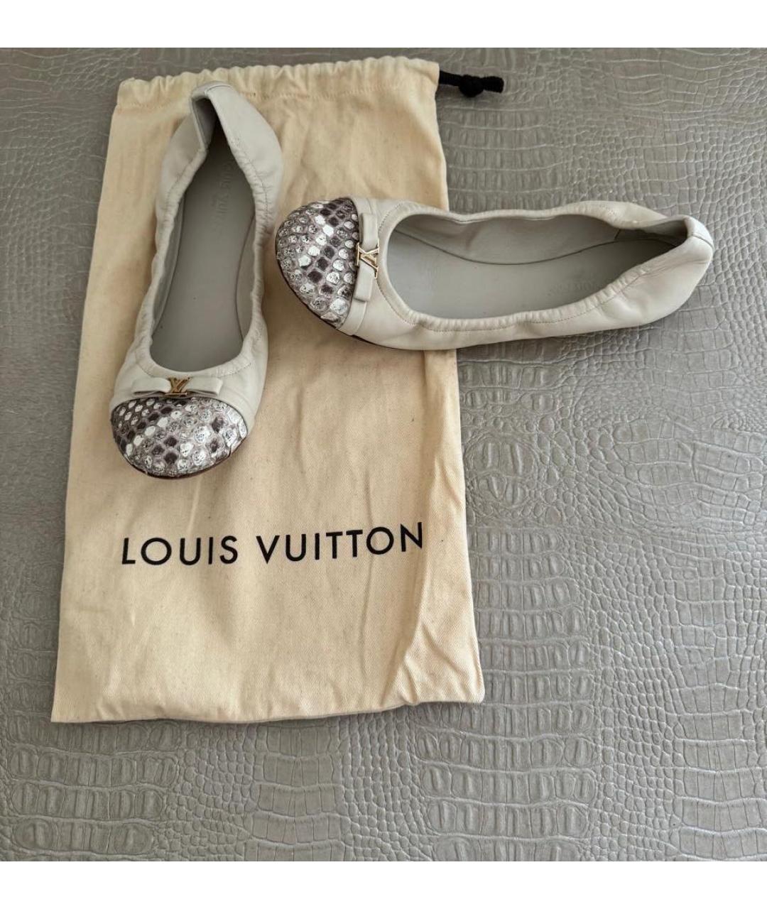 LOUIS VUITTON Бежевые балетки, фото 5