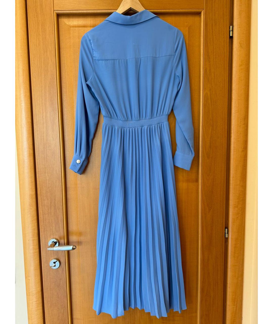 MAJE Голубое полиамидовое повседневное платье, фото 6
