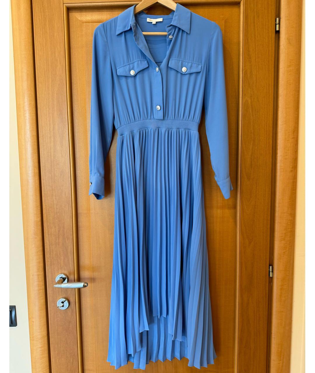 MAJE Голубое полиамидовое повседневное платье, фото 5