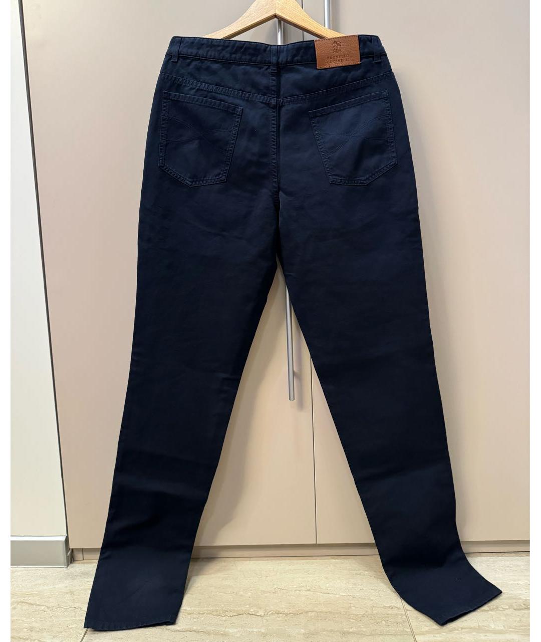 BRUNELLO CUCINELLI Темно-синие хлопковые джинсы скинни, фото 2