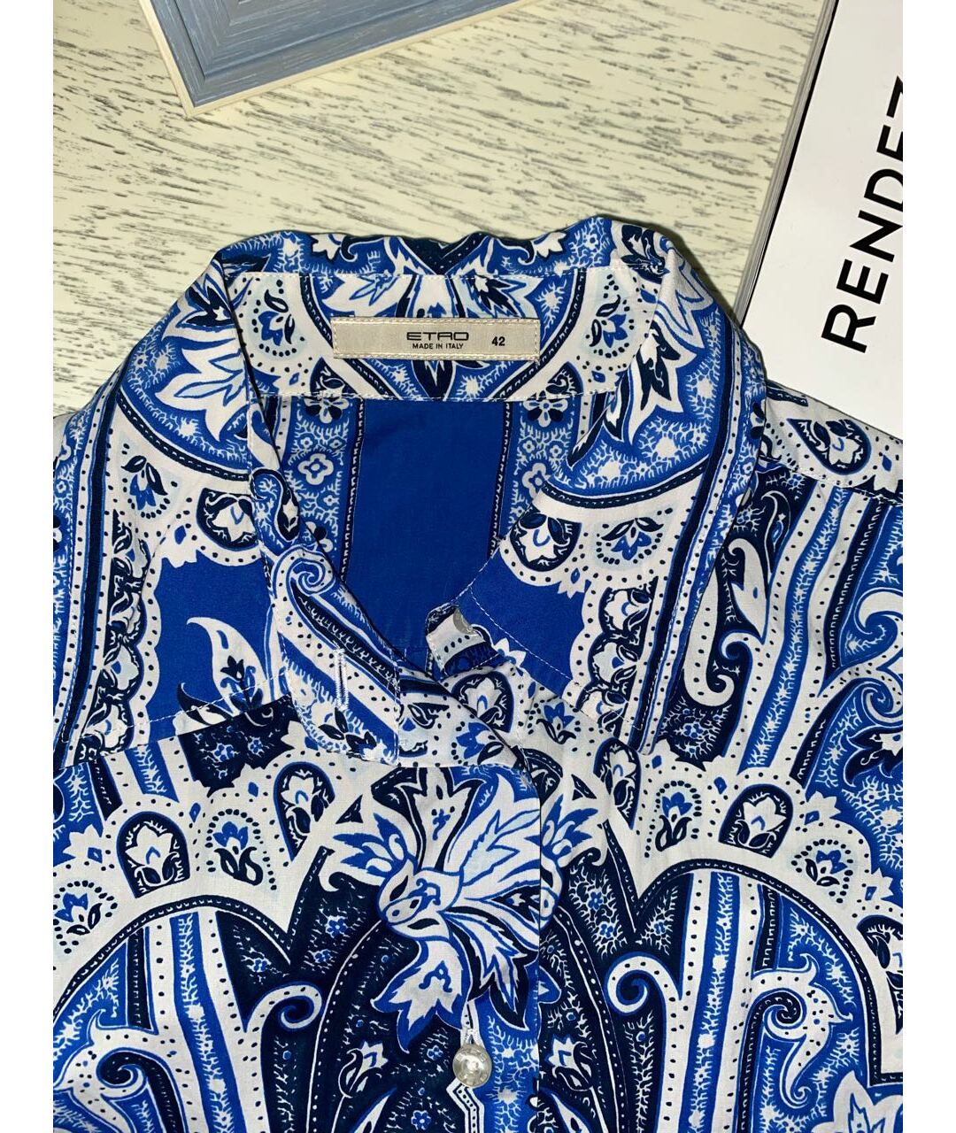 ETRO Синяя хлопковая рубашка, фото 2