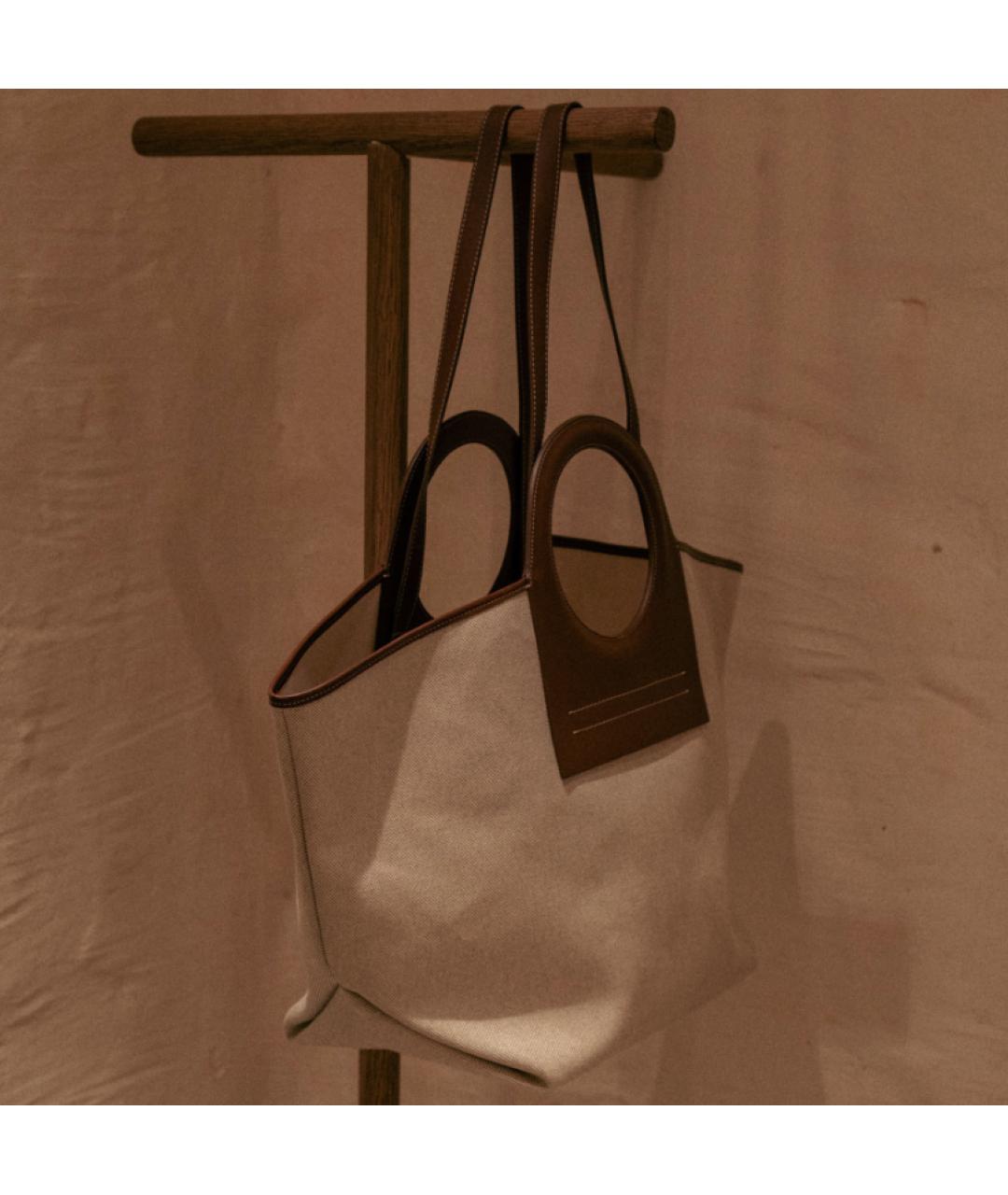 HEREU Бежевая хлопковая пляжная сумка, фото 4