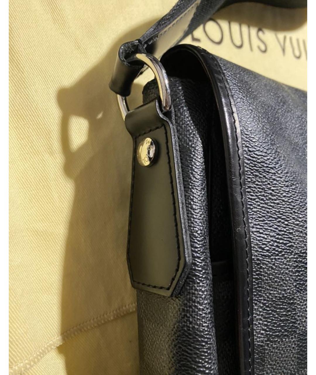 LOUIS VUITTON PRE-OWNED Серая кожаная сумка на плечо, фото 5