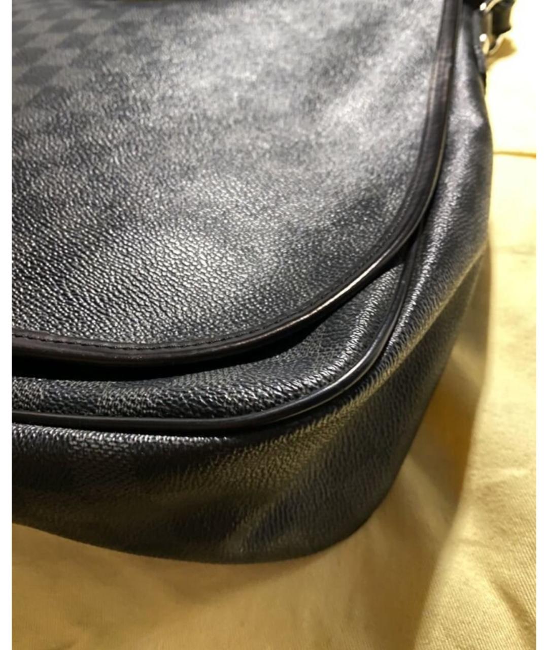LOUIS VUITTON PRE-OWNED Серая кожаная сумка на плечо, фото 6
