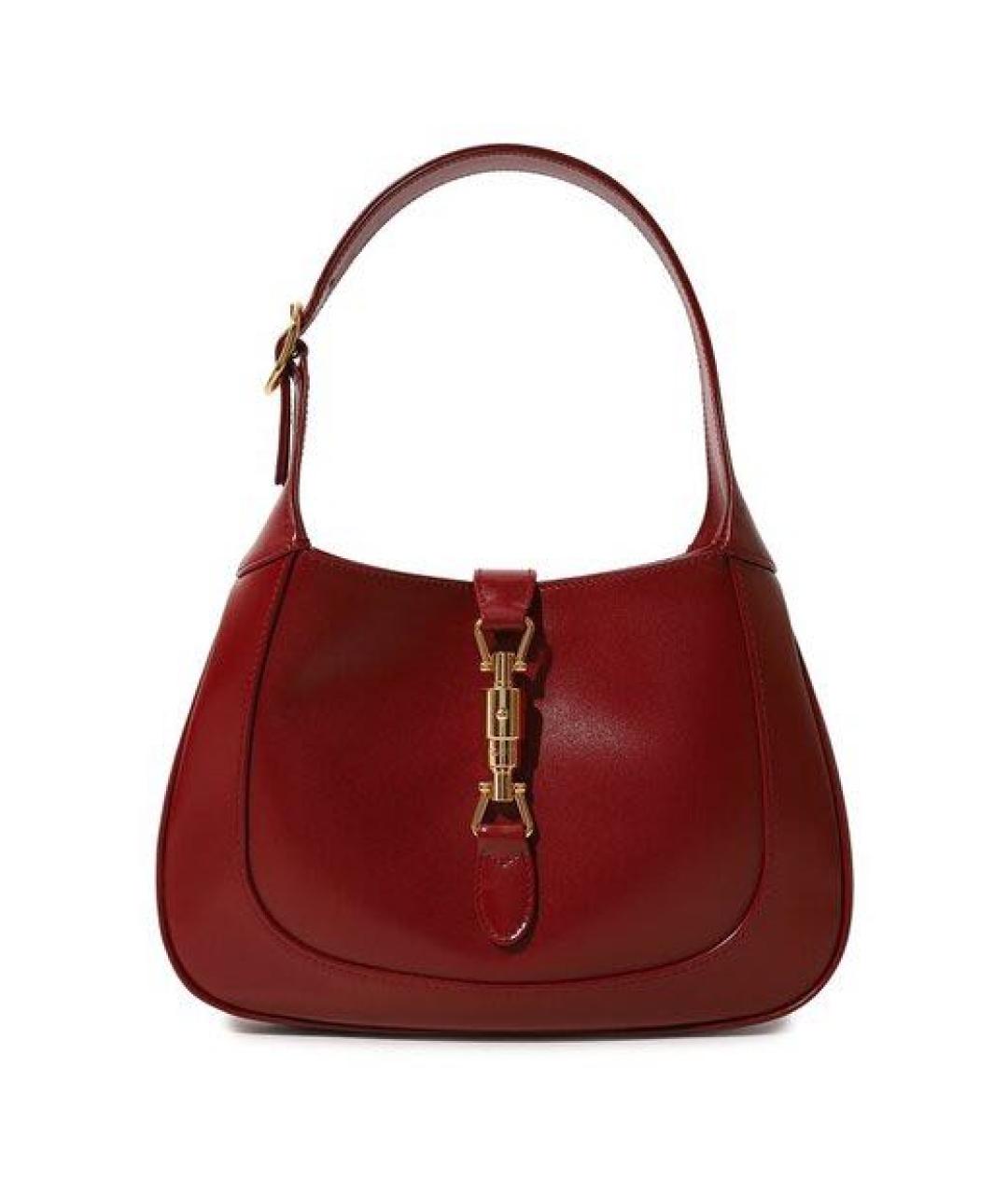 GUCCI Бордовая кожаная сумка с короткими ручками, фото 1