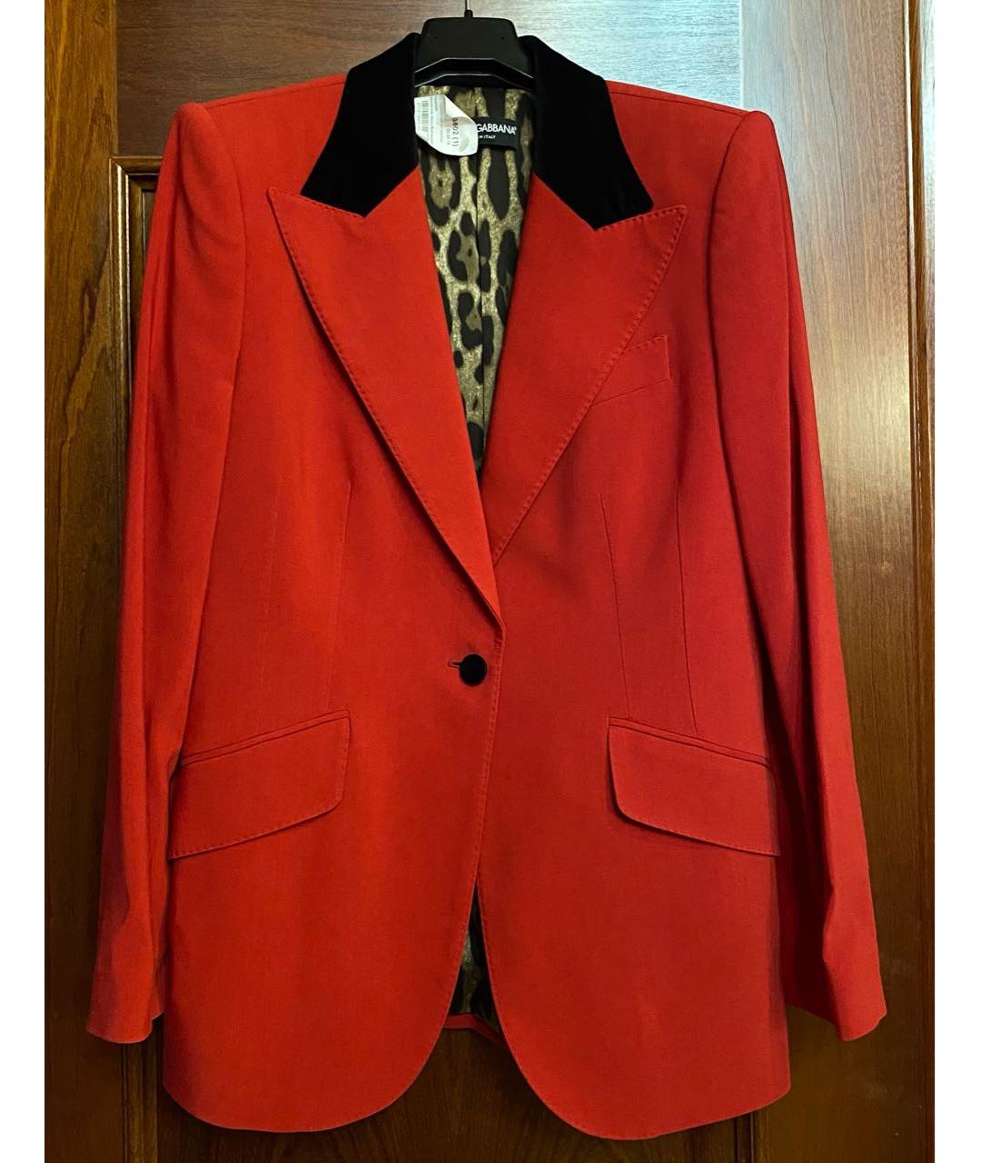 DOLCE&GABBANA Красный хлопко-эластановый жакет/пиджак, фото 6