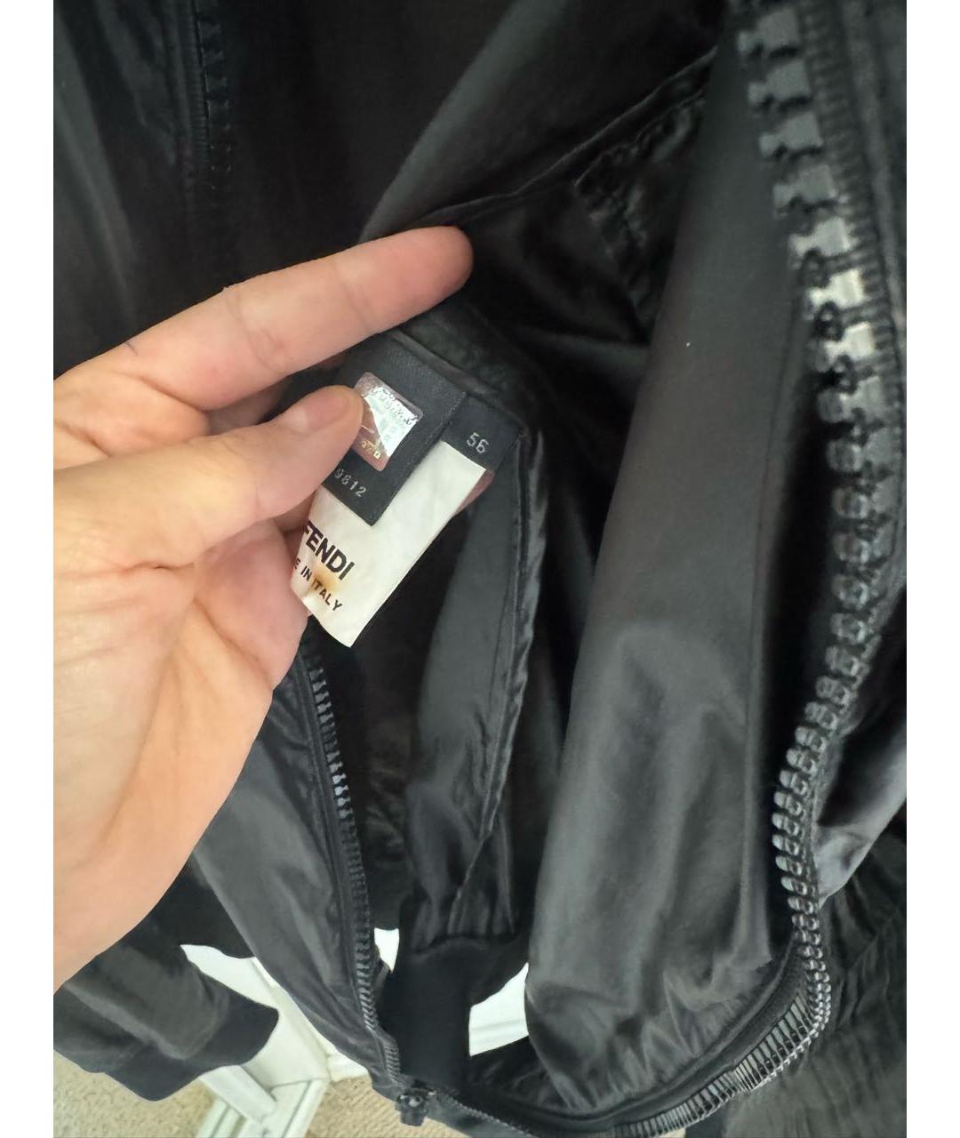FENDI Черная полиэстеровая куртка, фото 7
