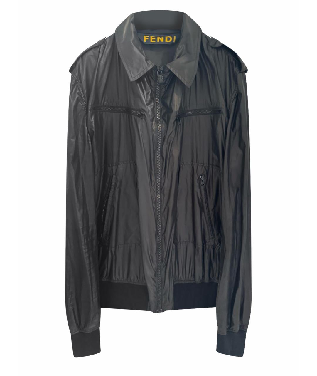 FENDI Черная полиэстеровая куртка, фото 1