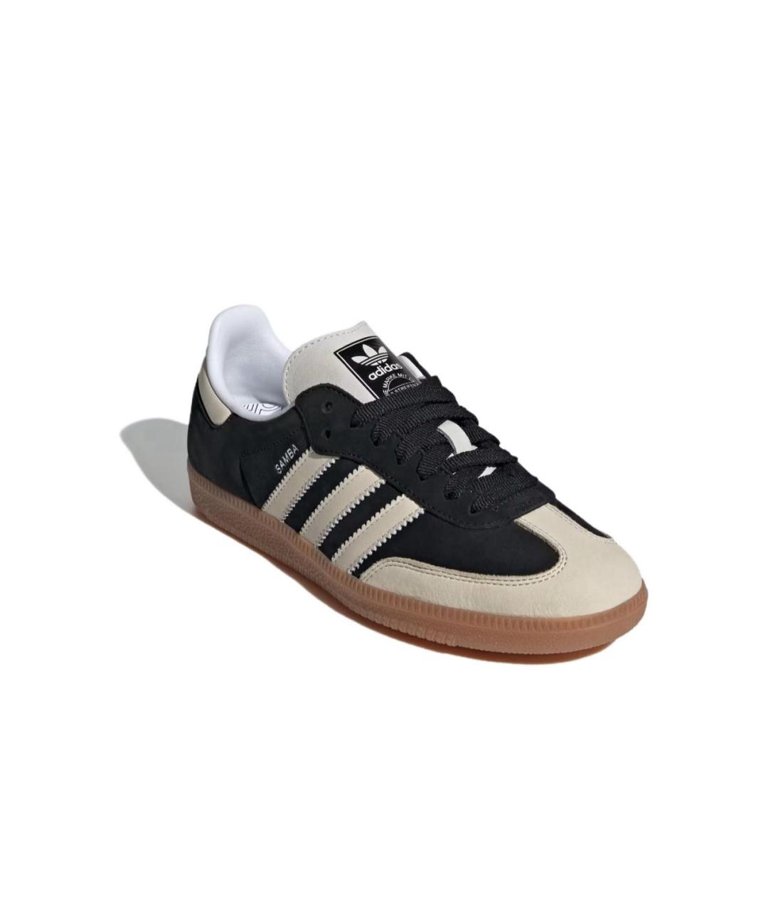 ADIDAS Черные кожаные кроссовки, фото 2