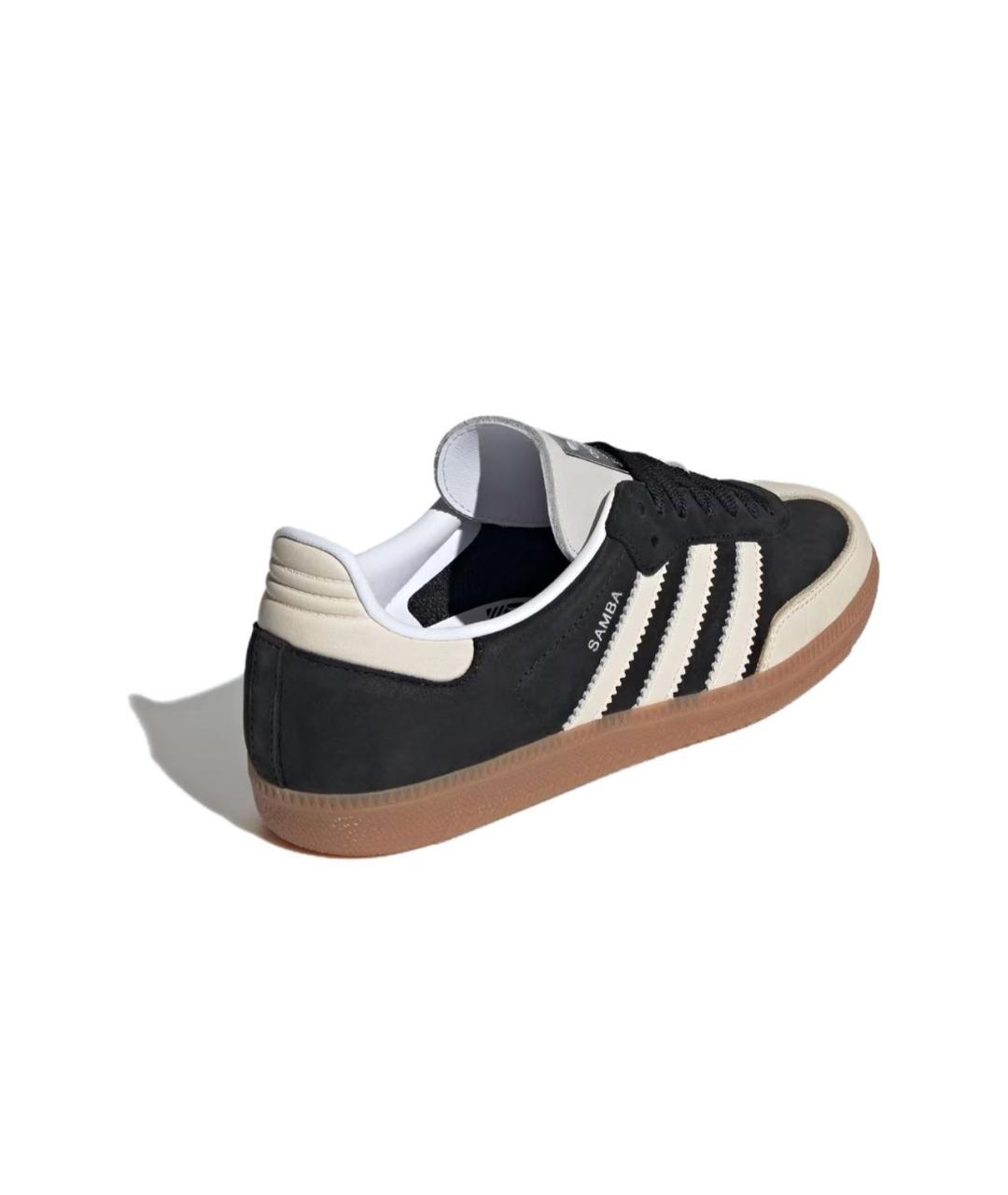 ADIDAS Черные кожаные кроссовки, фото 3
