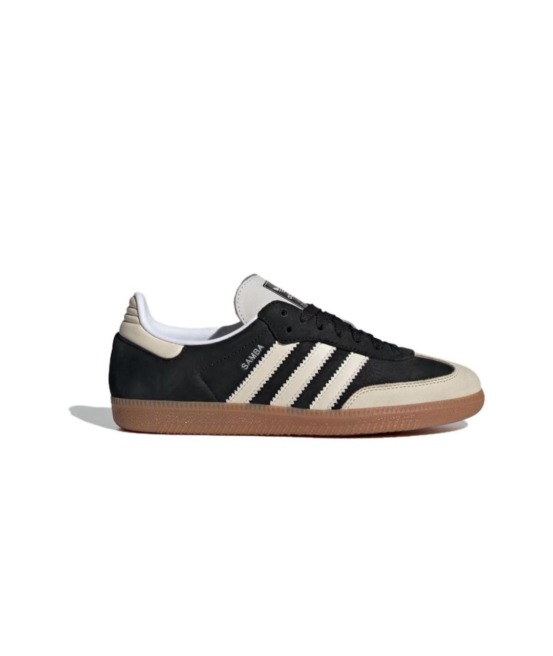 ADIDAS Черные кожаные кроссовки, фото 6