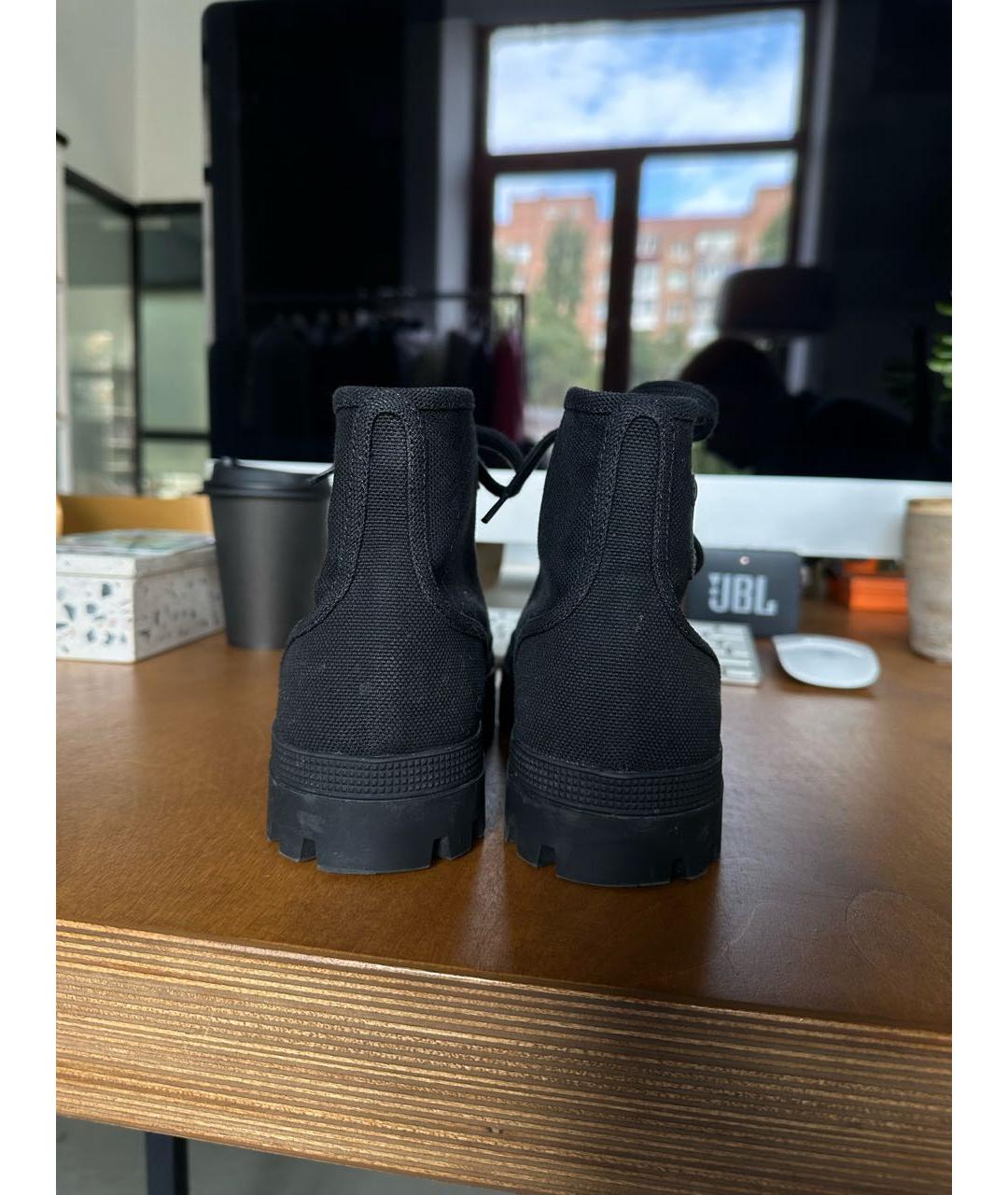 CELINE Черные текстильные ботинки, фото 4