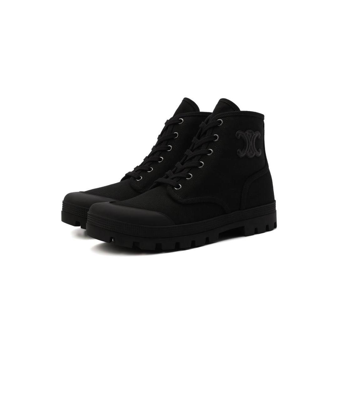 CELINE Черные текстильные ботинки, фото 9