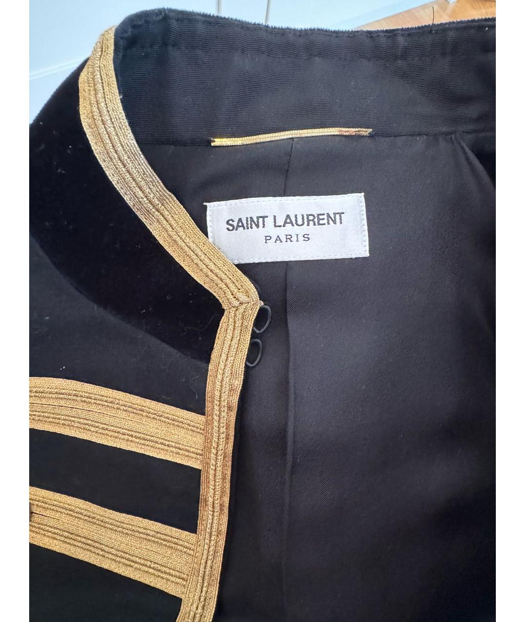 SAINT LAURENT Черный бархатный жакет/пиджак, фото 3