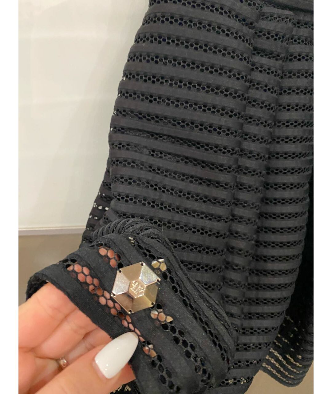 PHILIPP PLEIN Черная велюровая юбка мини, фото 2