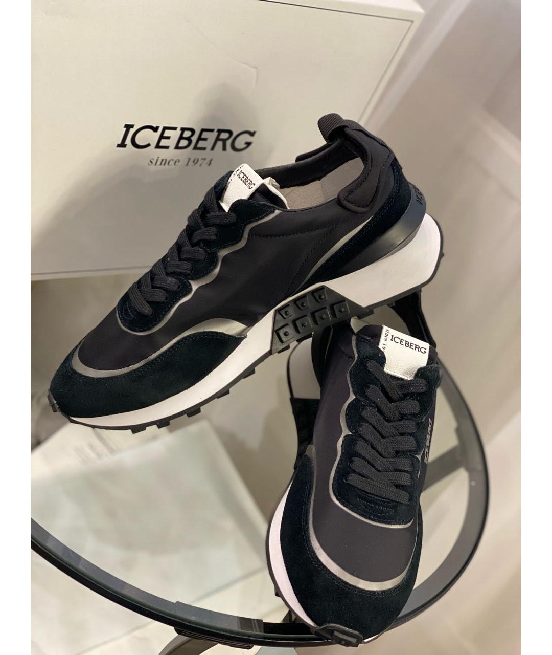 ICEBERG Черные замшевые низкие кроссовки / кеды, фото 8