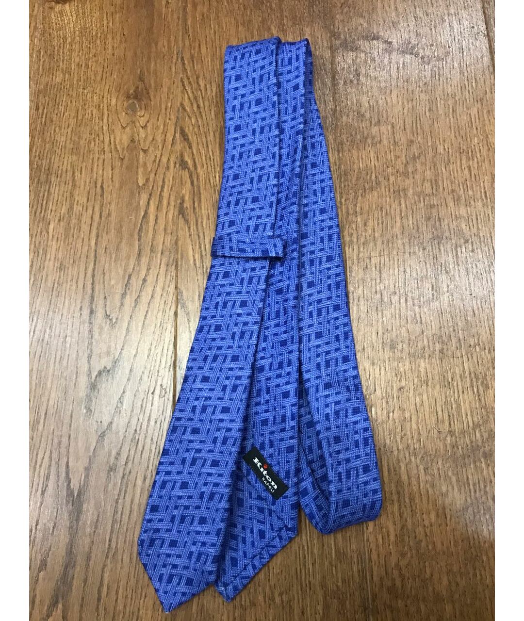 KITON Синий шерстяной галстук, фото 3