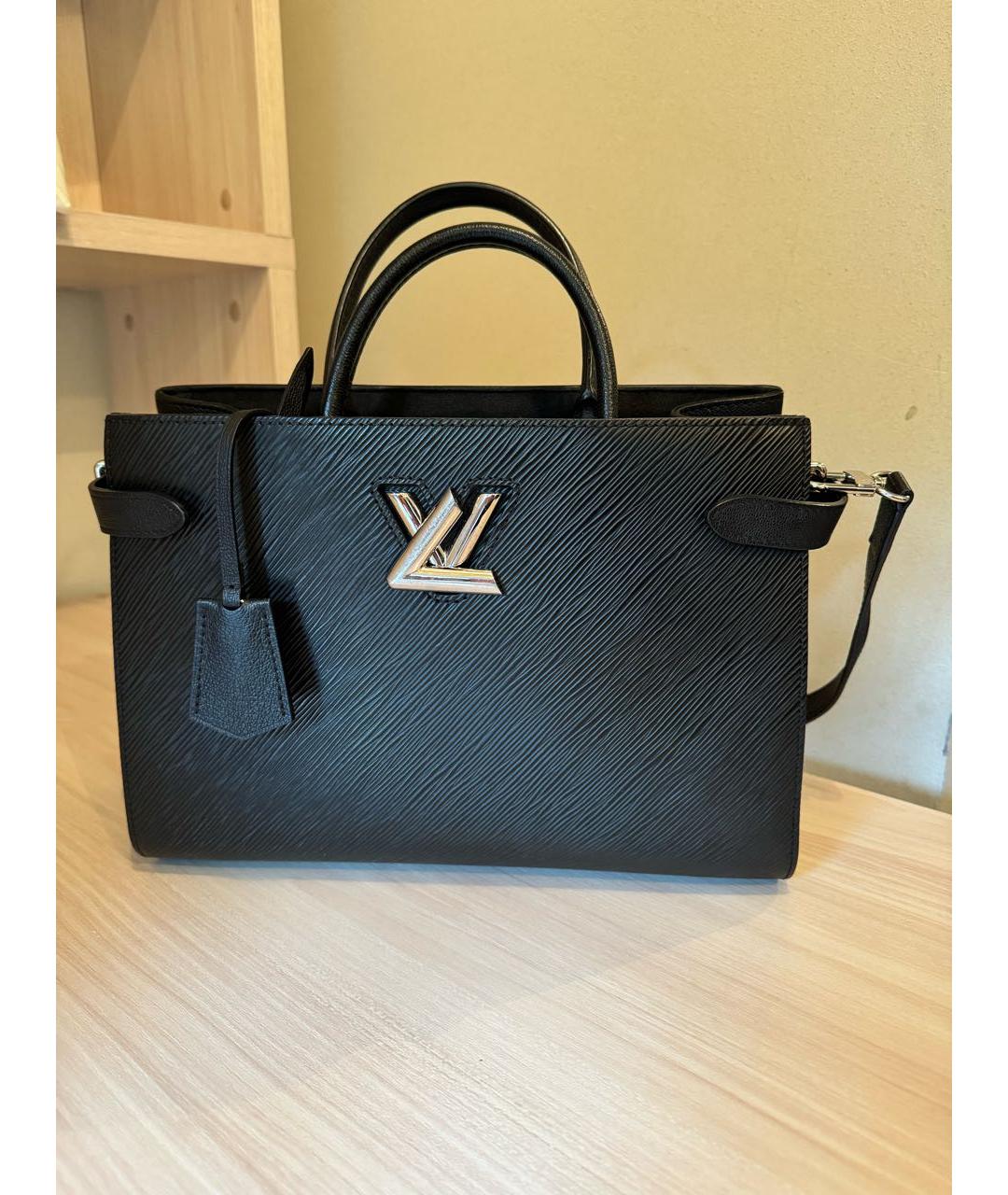LOUIS VUITTON Черная кожаная сумка с короткими ручками, фото 4