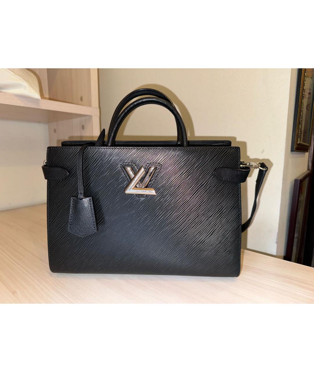 LOUIS VUITTON Черная кожаная сумка с короткими ручками, фото 5