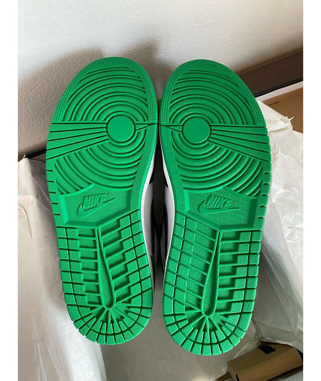 JORDAN Зеленые кожаные высокие кроссовки / кеды, фото 7