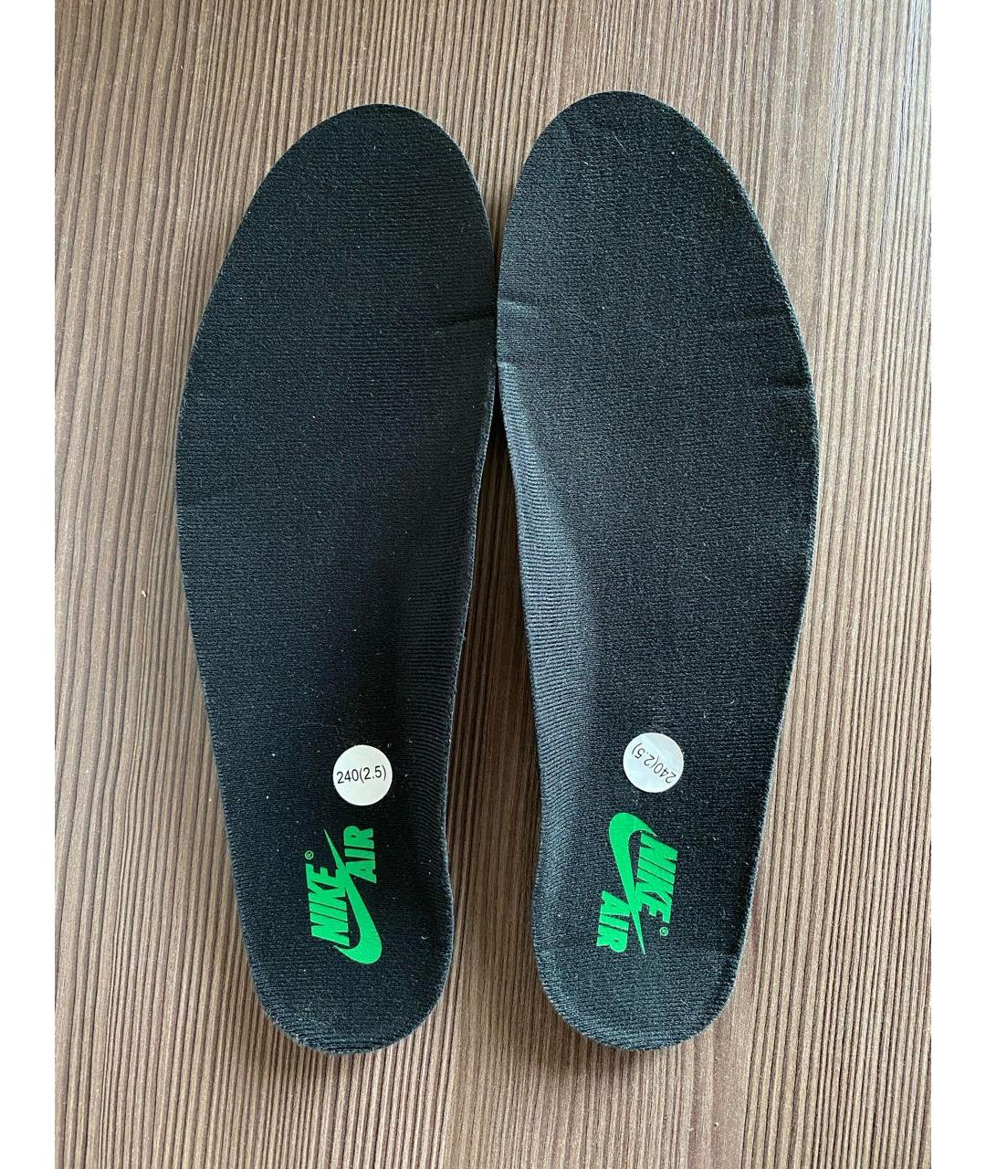 JORDAN Зеленые кожаные высокие кроссовки / кеды, фото 5
