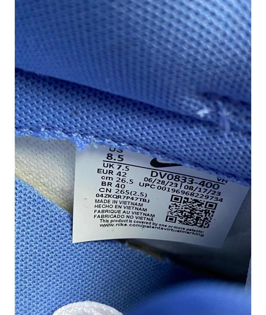 NIKE Синие кожаные низкие кроссовки / кеды, фото 5