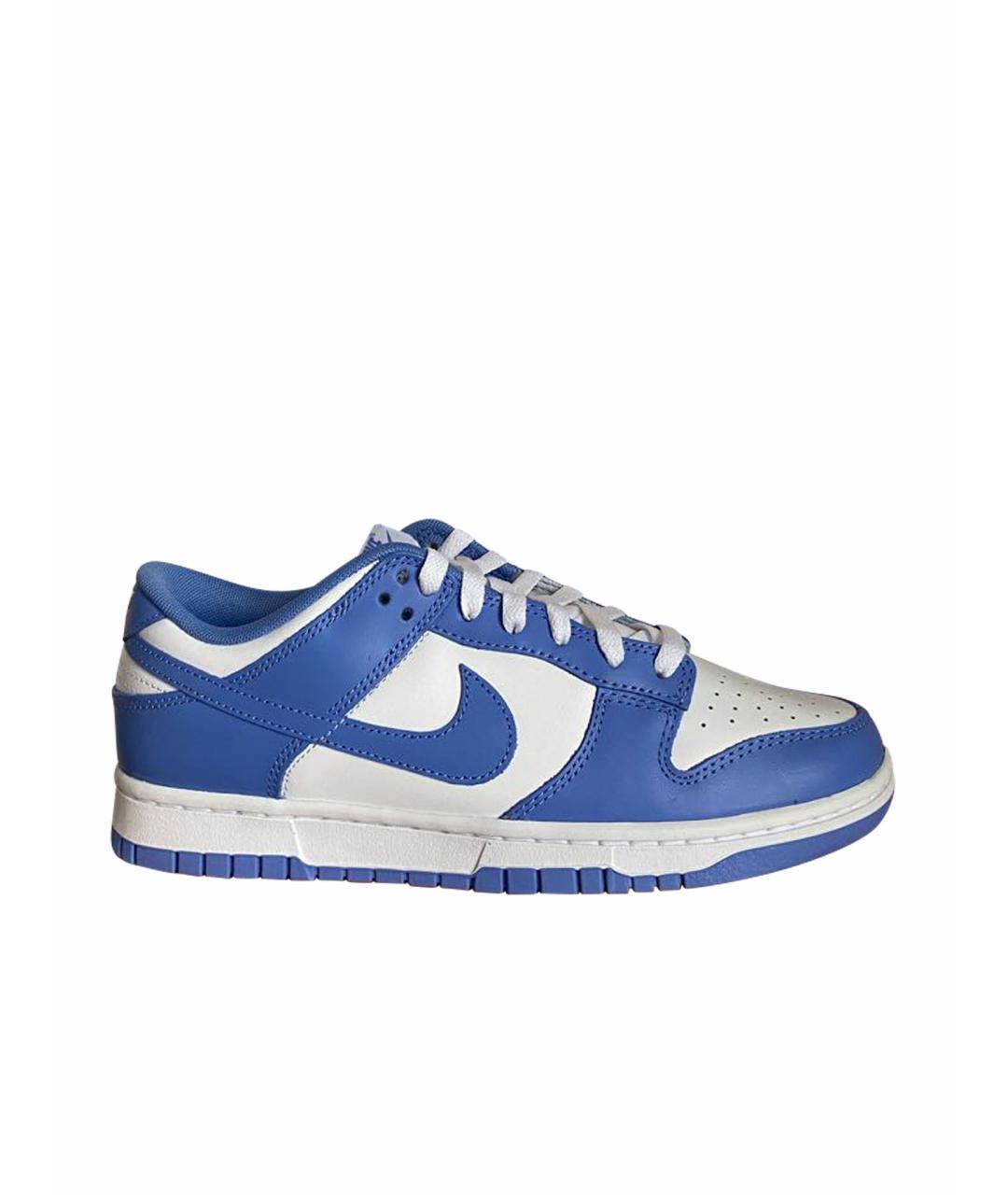 NIKE Синие кожаные низкие кроссовки / кеды, фото 1