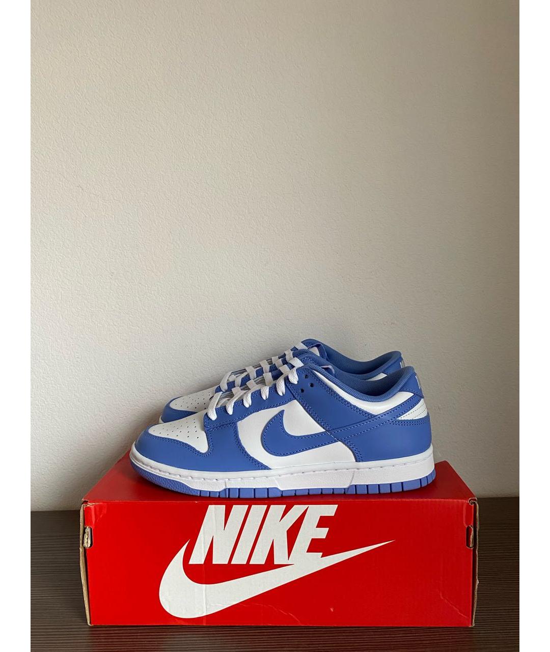 NIKE Синие кожаные низкие кроссовки / кеды, фото 3