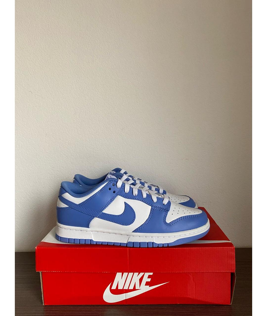 NIKE Синие кожаные низкие кроссовки / кеды, фото 8