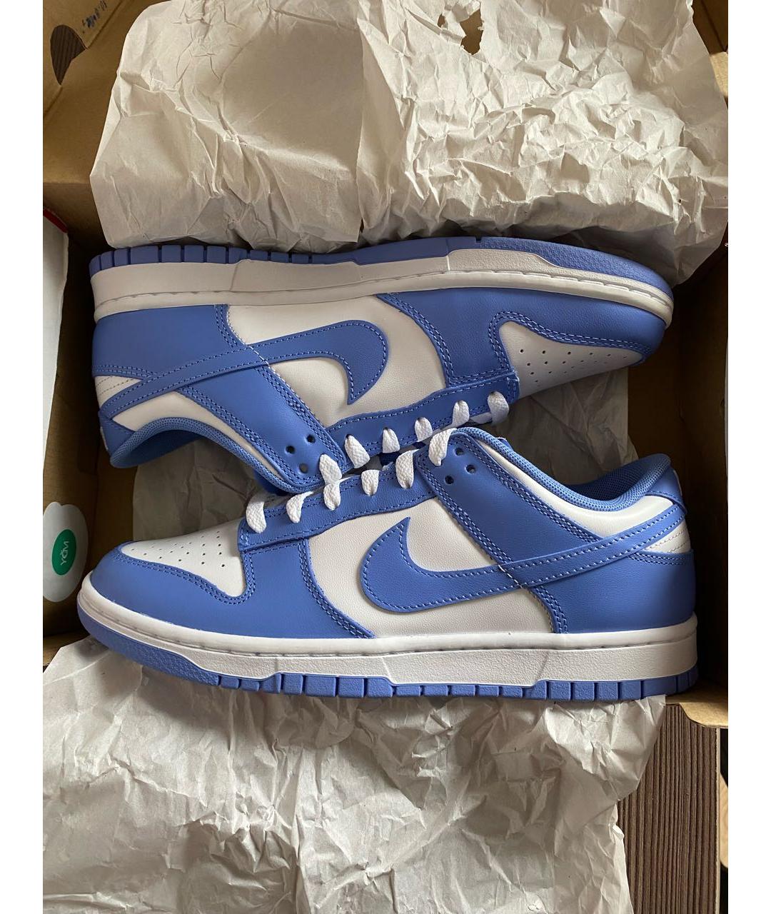 NIKE Синие кожаные низкие кроссовки / кеды, фото 2