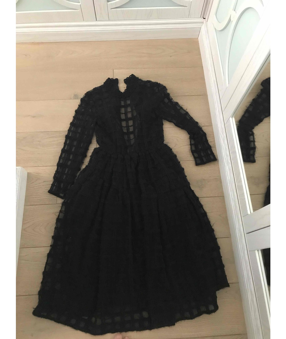 SIMONE ROCHA Черное шерстяное вечернее платье, фото 4