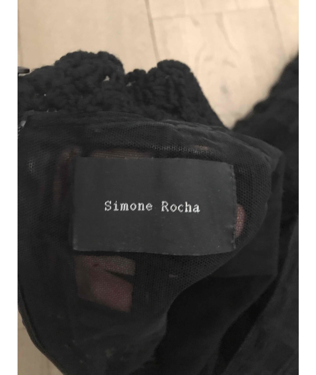 SIMONE ROCHA Черное шерстяное вечернее платье, фото 2