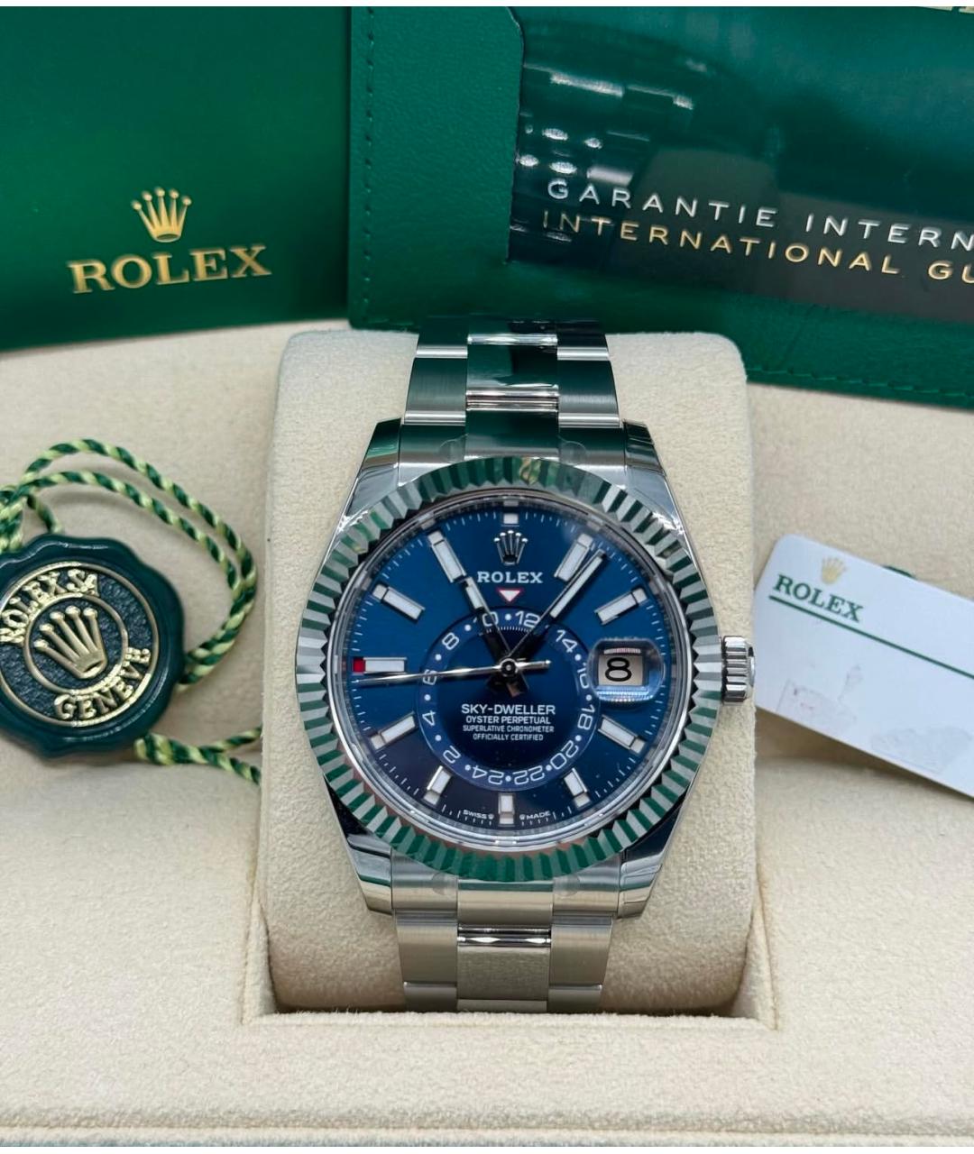 ROLEX Синие часы из белого золота, фото 3