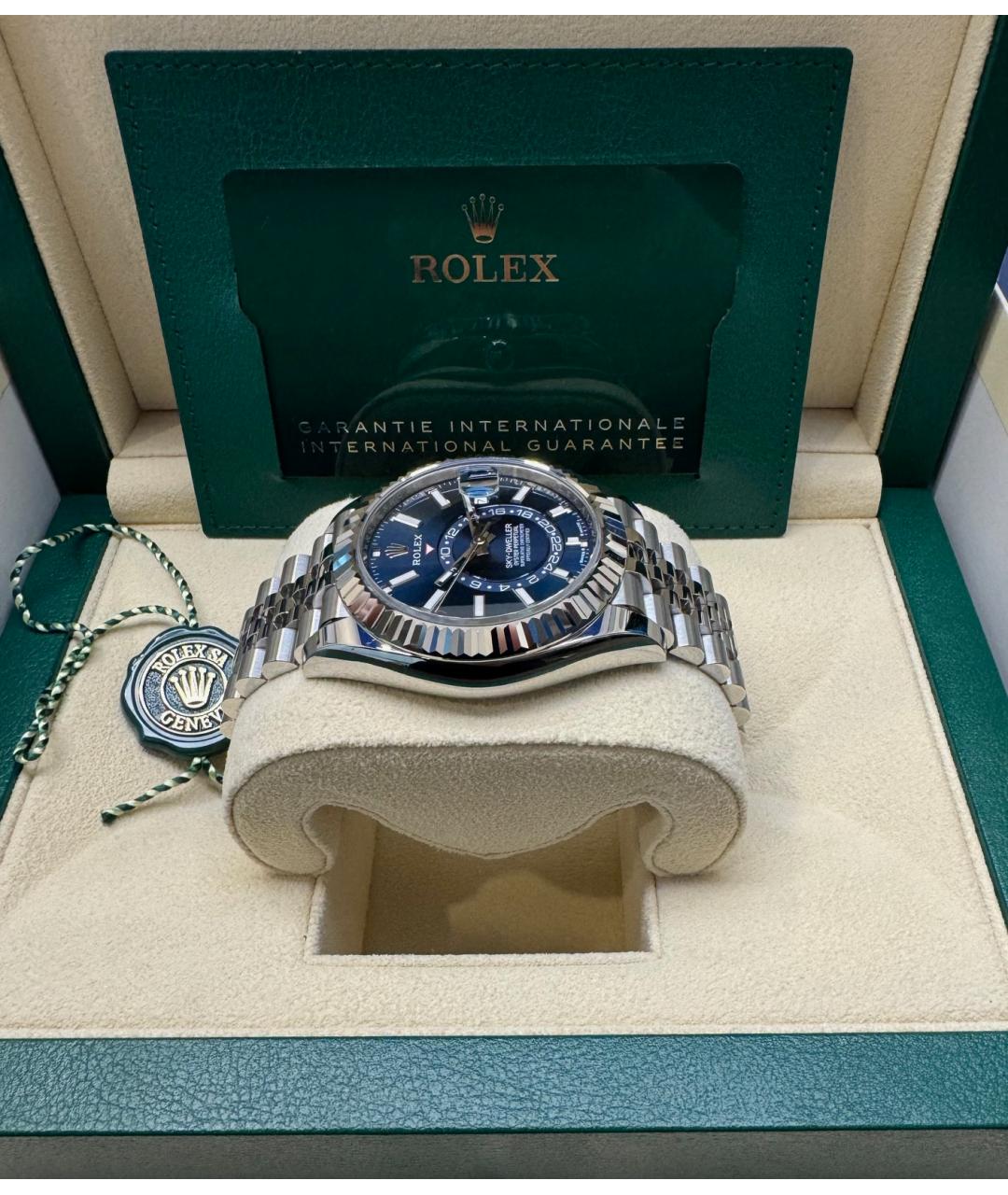 ROLEX Синие часы из белого золота, фото 4
